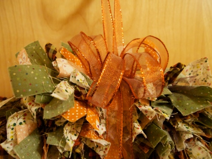 Autumn rag wreath bow
